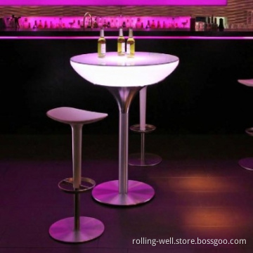 Modern High Bar Table/ Illuminated Round Cocktail Table Light